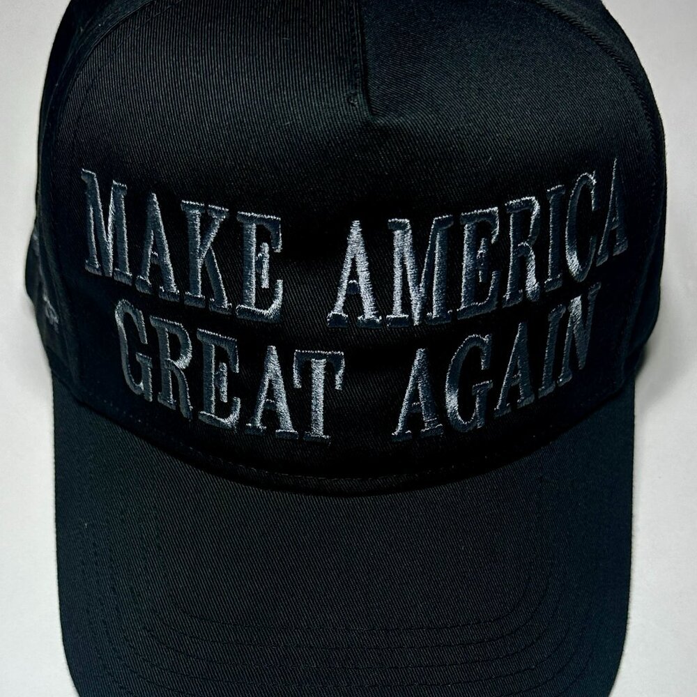 Blackout Make America Great Again Elon Musk Donald Trump Dark MAGA Hat Ball Cap